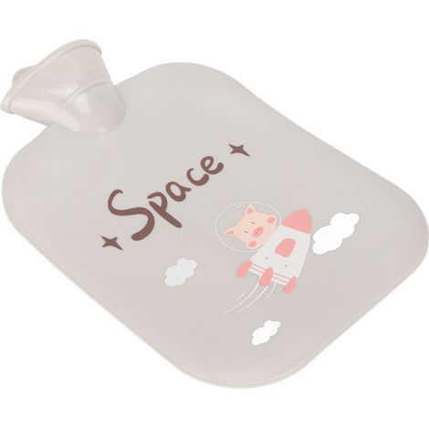 Bouillotte Mignon Cartoon 1300ML Anti-Fuite Résistante Douleur Pochette PVC Chaude Gris Fillable pour Femmes (1/5)