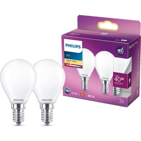 Philips LED 77771500 LED CEE F (A - G) E14 forme de goutte 4.3 W = 40 W blanc chaud (Ø x L) 4.5 cm x 8.2 cm 2 pc(s) A860232 (1/10)