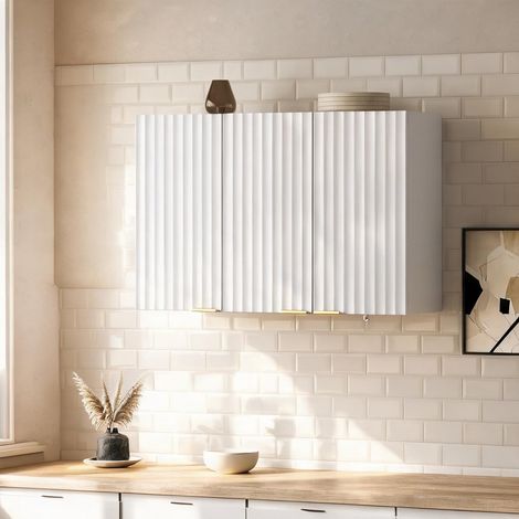 Buffet coloris blanc en MDF 90 x 29 x 60 cm (1/5)