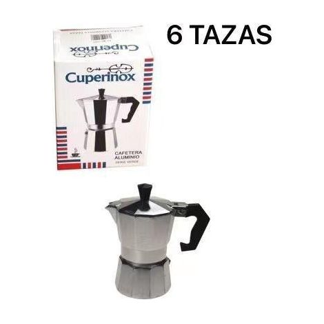 6 tazas cafetera italiana aluminio clasica cuperinox serie verde