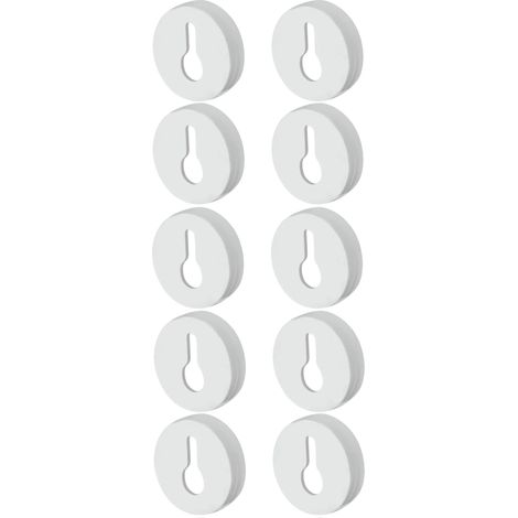 10x support de cadre attache tableau ferrure plastique 30mm bois à percer meuble crochet trou assemblage accroche trou serrure clé (1/2)