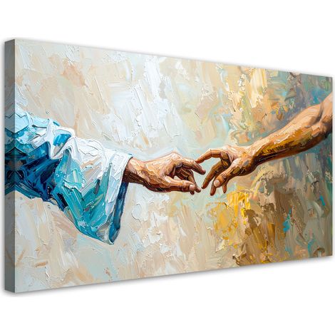 Wandbild für das Schlafzimmer Wohnzimmer Die Erschaffung Adams Imitation von Farbe 100x50 cm (1/5)
