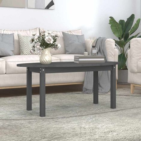 vidaXL Coffee Table Grey 110x55x45 cm Solid Wood Pine (1/5)