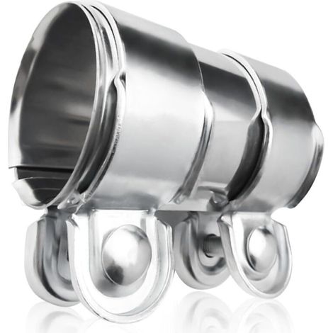 Collier Échappement 50mm, Double Collier D'Échappement Universel, Bande De Tuyau De Silencieux D'Échappement Connecteur Bout À Bout Virole De Serrage D'Échappement En Acier Inoxydable (1/4)