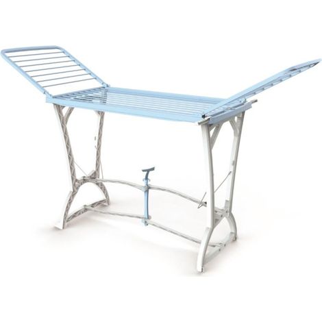 Etendoir à poser 198 x 60 x 116 cm – 9 fils pour 20 mètres de séchage – Résine – Bleu – Bama (1/4)