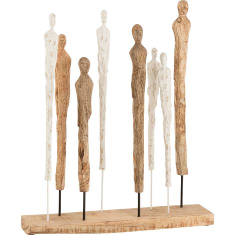 Statuette Déco "8 Figurines Minces" 57cm Naturel