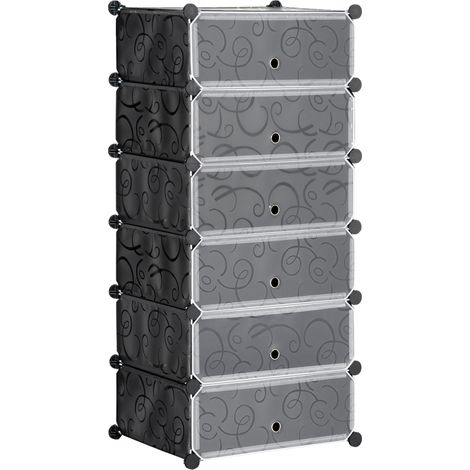 Modulares DIY-Schuhregal für 6 Paar Schuhe aus Kunststoff und Stahl 49x36,5x108 cm MODENUIT (1/5)