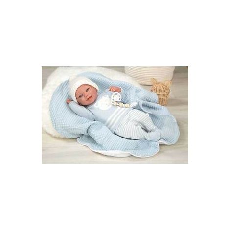 Bebe reborn paulo 40 cm.manta azul