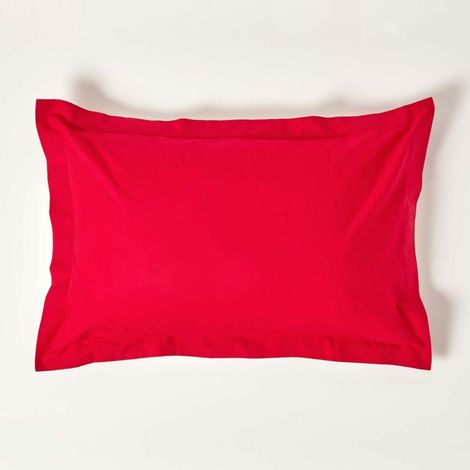 HOMESCAPES Red Egyptian Cotton Oxford Pillowcase 200 Thread Count - Red