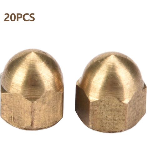 Kit d'écrous borgnes en laiton, écrous hexagonaux à tête bombée, fixations pour véhicules (M4, 20 pièces)