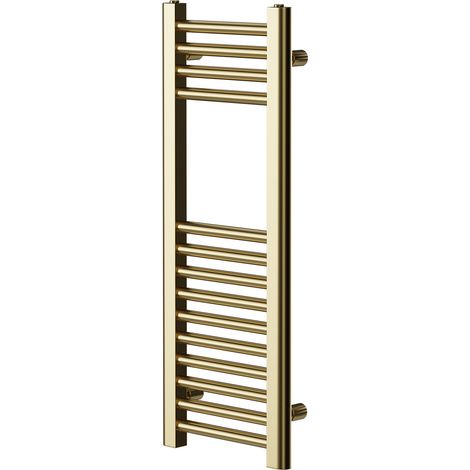 Pizarro Brushed Brass 800mm x 300mm Straight Heated Towel Rail (1/5)