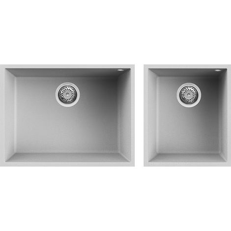 Lavello Elleci da incasso Quadra 210 Sottotop Metaltek Grigio Aluminium LMQ21079BSO (1/2)