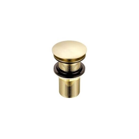 Ersatz-Spülbeckenstöpsel in Kuppelform, Push-Lock, gebürstetes Messing, rund, Standard-G-1 1/4"-BSP-Anschluss, 1 Stück - Crezuo (1/2)