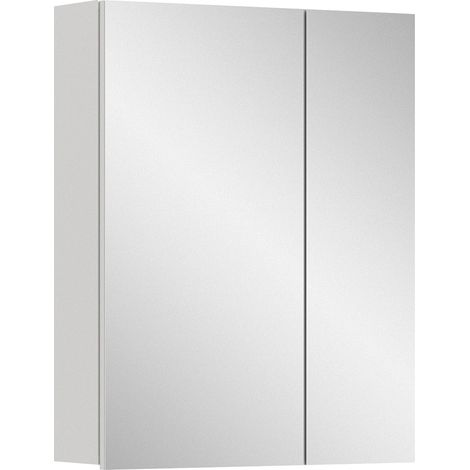 Badezimmer Spiegelschrank mit 60 cm Breite in weiß, 2 Spiegeltüren- VELLORE-158 (1/5)