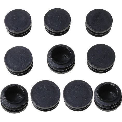 10 embouts de pieds de table en plastique noir pour tube métallique rond [jkw] (1/5)