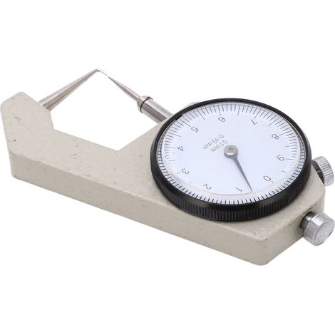 Micromètre d'épaisseur portable à échelle transparente, résistant à l'usure, pour mesures de 0 à 10 mm. Pointe incurvée. (1/5)