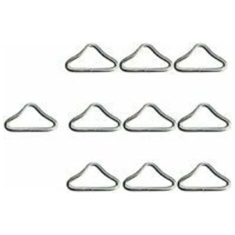 Ressort de Trampoline, Boucle de triangle de trampoline, trampoline V Bagues en acier inoxydable Triangle Bagues Boucle pour Bracelet Keeper Trampoline Bounce Bounce Accessoires 10pcs STOL (1/2)
