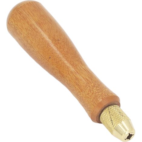 Manche de lime en bois poli de qualité professionnelle, avec colliers métalliques robustes pour outil de coupe. (1/5)