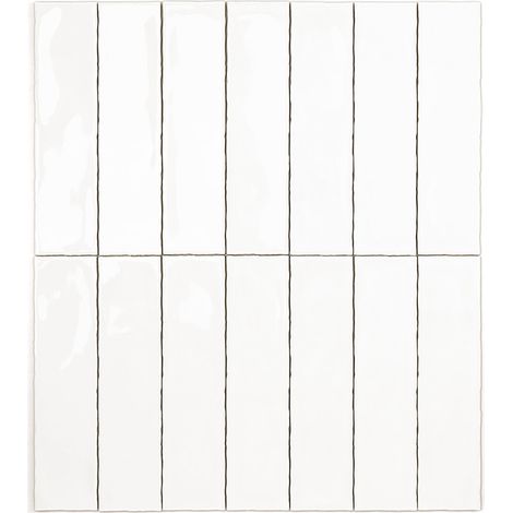Carrelage Mur Ceramic Connection White Brillante 7,5x30 cm