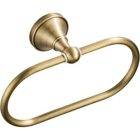 Brushed Bronze Towel Ring, Antique Brass Oval Towel Holder, Wall-Mounted Towel Rack for Kitchen and Bathroom Accessories (1/5)