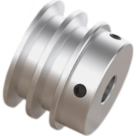 Poulie double gorge aluminium - 1 pièce - Alliage robuste - Transmission courroie ronde - Perceuse et moteur - Ø40mm alésage 6mm (1/5)