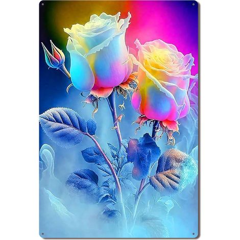 Plaque Métallique Humoristique Rétro pour Salle de Fête d'Anniversaire d'Amour, Bonheur et Union 40x30 cm. (1/5)