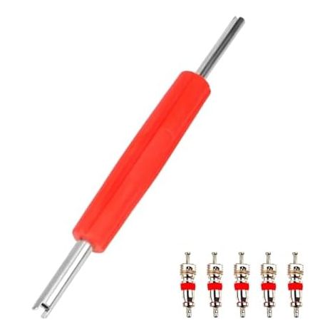 Extracteurs de Noyau Valve à Double tête, Core 5 pcs,Outil démontage Pneu, Extracteur Tête pour Camions Vélos Motos Entretien Auto - (1/5)