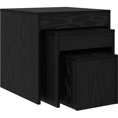 3 pcs Tables basses,Table d'appoint,Table de Salon Autre Chêne noir Bois d'ingénierie CFW56069 (1/4)