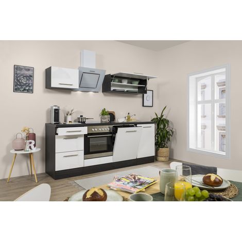 Cuisine Kitchenette Chêne Blanc Amanda 220 cm Respekta Premium