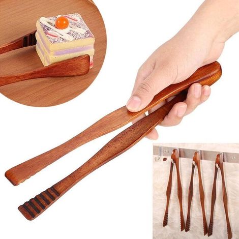 Pince Grille Pain En Bambou 26,5cm Pince à Thé En Bambou Clips En Bois Pour Gril Pinces à Bois Pain Gadgets Pinces De Cuisine Bois Fait Main Pour Cuisine Camping Grill Buffet Restaurant Cadeau Noël (1/5)