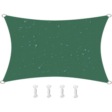 Voile d'ombrage avec efficacité de 95% des UV, Tissu Oxford, pour terrasse, Balcon, pelouse, fête, activités de Plein air (2 x 3 m, Vert foncé)