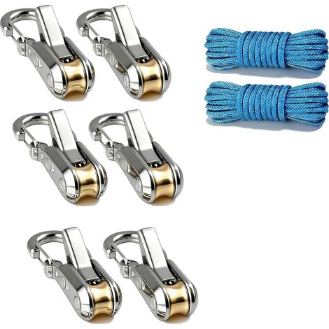 Seilzubehör für Outdoor-Zelte, geeignet für Zelte und Hängematten, Seiltrommelset (6 Trommeln, 2 Seile) (1/5)
