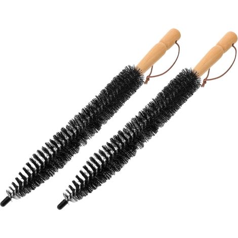 Brosse de balayage multifonction 2 pièces avec poignée ergonomique en nylon pour tuyaux, cheminées et tubes de séchage