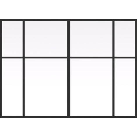 Verrière atelier design en aluminium thermolaqué noir 180 x 130 cm (L x H) – TONIBA