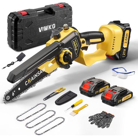 Mini Battery Chainsaw 6 Inches, 1000 W Brushless Mini Chainsaw Electric with 4000 mAh Battery, Hand Chainsaw with Car Oiler, Compatible with Makita, Chainsaw for Garden Tree Cutting Scissors and Wood (1/5)