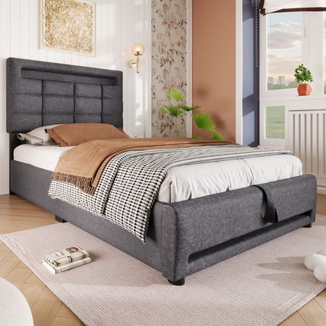 Letto struttura letto contenitore LED USB 90x200 OKMYHOME