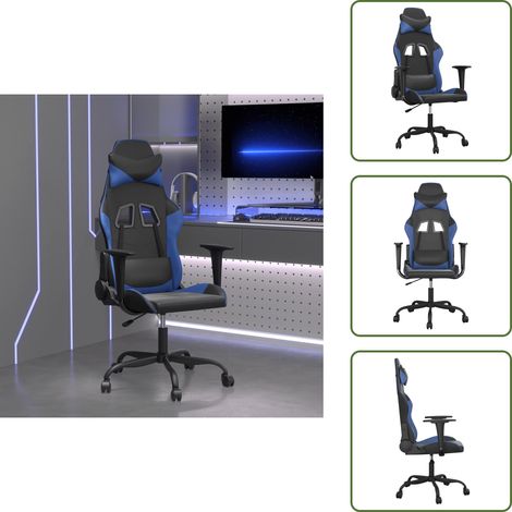 Sedia ergonomica - vidaXL Sedia da Gaming Nera e Blu in Similpelle - Sedia reclinabile