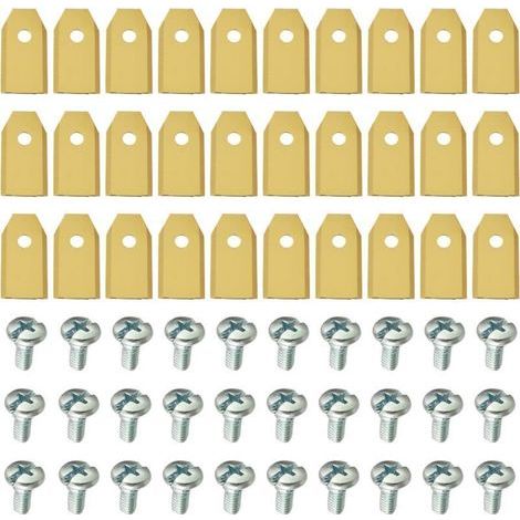 Pack of 30 Robot Lawnmower Blades, Universal Replacement Blades, 35×18×0.6 mm, Gold (1/4)