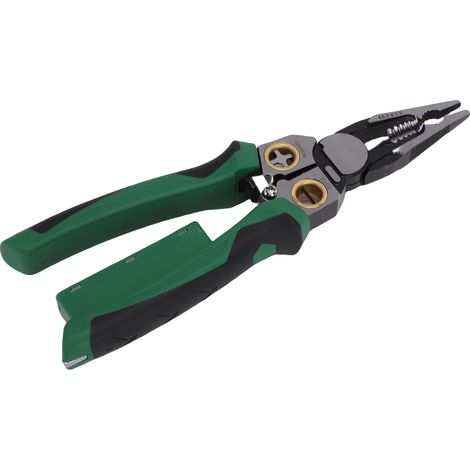 Pince à dénuder 8 en 1 avec testeur de tension, pince coupante multifonctionnelle pour dénuder et sertir les travaux électriques. (1/5)