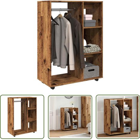 vidaXL Kleiderständer Altholz-Optik 80x40x110 cm Holzwerkstoff (1/5)