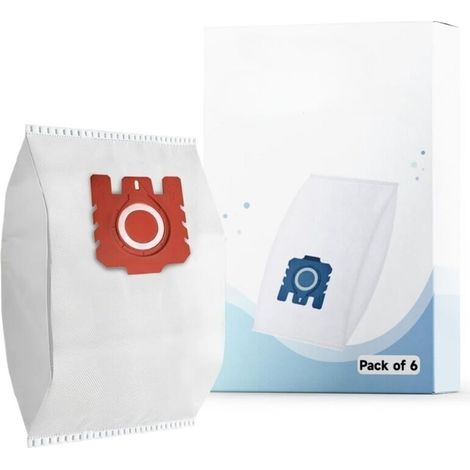 Lot de 6 Sacs Aspirateur 3D Efficiency, Compatible avec Miele FJM/GN, Classique C1, Complet C1, Complet C2, Complet C3, Rouge