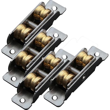 4 Stück Push-Pull-Fensterrolle, Balance-Einstellung, konkaves Eckrad, Doppelrad für Schiebetüren, Fensterrolle