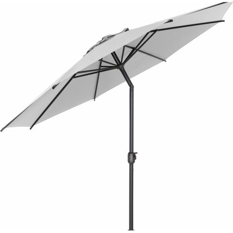 ISA Mittelstockschirm Ø300 cm stone Gestell Alu anthrazit, Streben Stahl, Bezug 100% Polyester, 180g/m² stone, UPF 50+ (1/5)