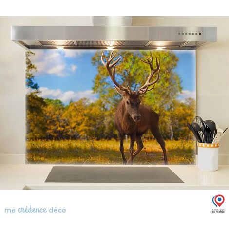 Fond de hotte : Jeune cerf - Verre trempé - 70 cm - 60 cm (1/5)