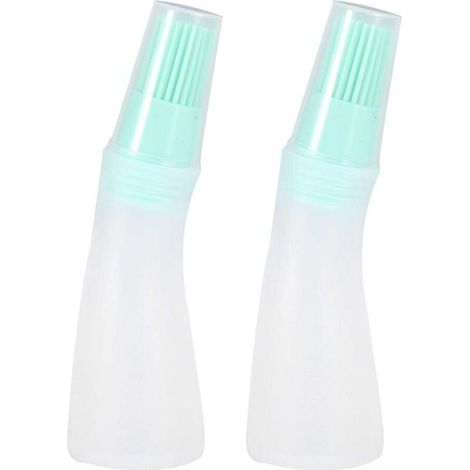 Lot de 2 pinceaux de cuisine en silicone, applicateurs d'huile et de marinade, accessoires pour le gril et la pâtisserie - Crezuo