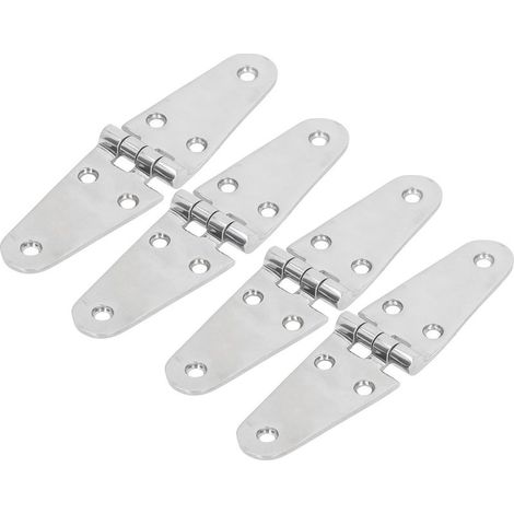 4 charnières de porte en acier inoxydable 316 de qualité marine pour bateaux, placards, trappes et camping-cars (6 trous) (1/5)