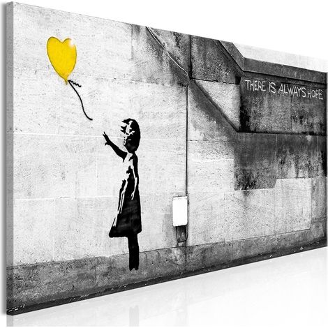 Tableau Il y a toujours de l'espoir (1 partie) Étroit Jaune - 120 x 40 cm (1/4)