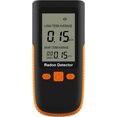 Détecteurs de radon professionnels pour la maison et le bureau avec double unité d'affichage et fonction d'alarme Mesure précise jusqu'à 270pCi / Testeur de radon (1/5)
