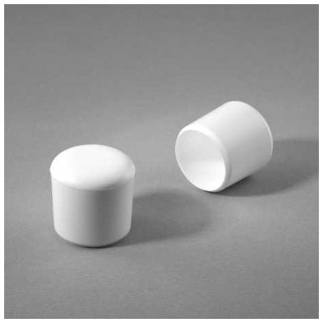 Ajile - Embout Enveloppant Coiffant Capuchon de Protection Plastique BLANC pour Pied, Tube, Tige, Fil de Grillage de Diamètre 25 mm (1/2)