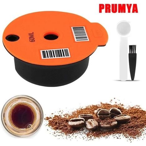 Filtre à café - PRUMYA - Réutilisable PP - 60ml - Compatible Bosch Tassimo - Inclus brosse de nettoyage (1/4)